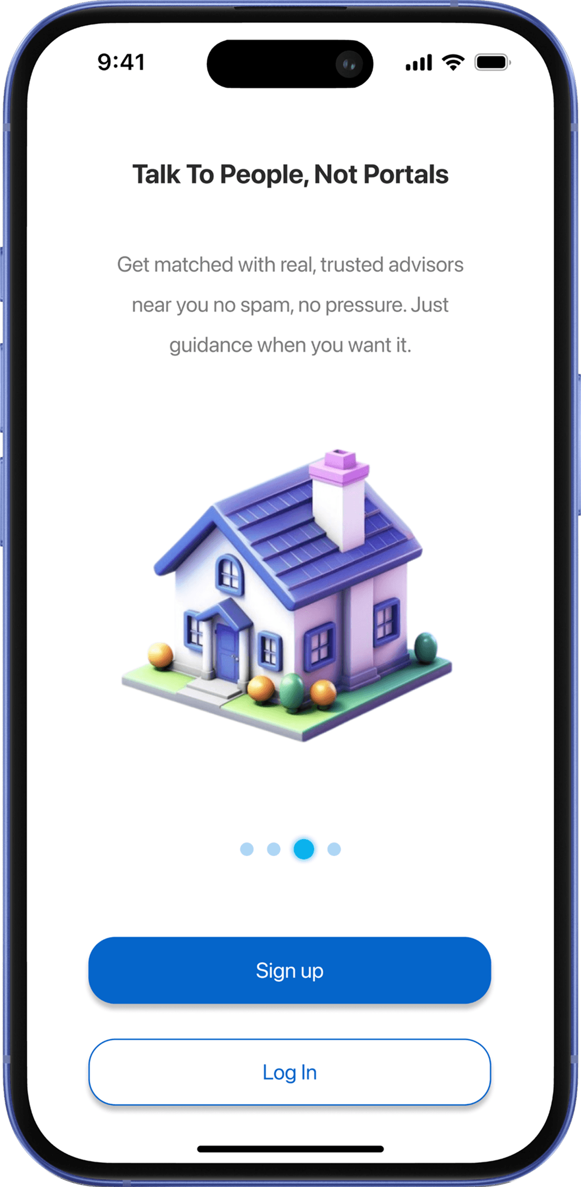 Co-Connect value-led onboarding screen