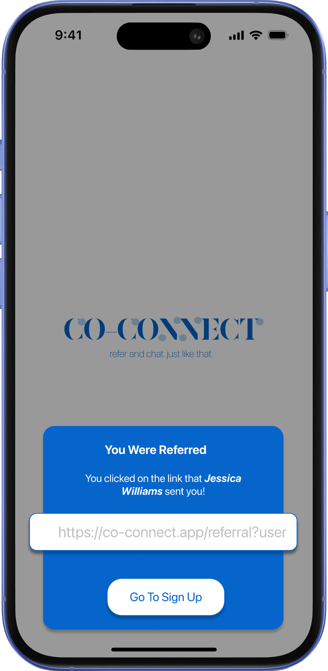 Co-Connect personalized referral experience