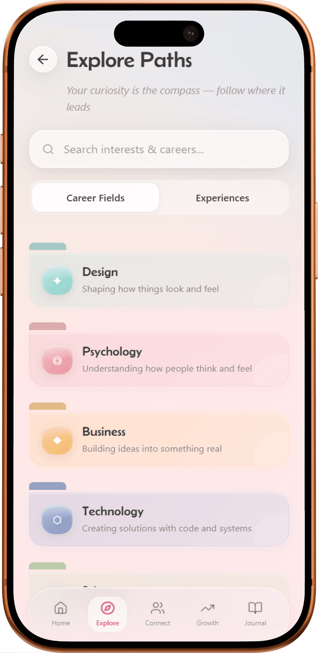 Noema Explore Paths screen